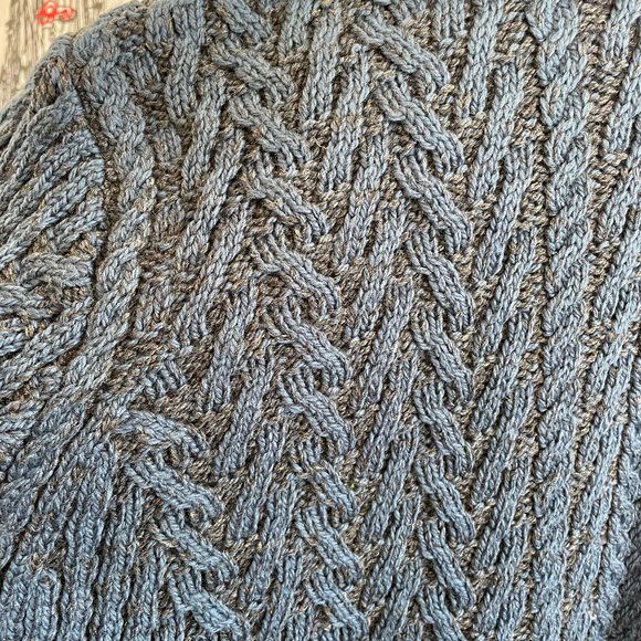 NEW Aran Crafts Ireland 100% Merino Wool Double Knit Cardigan Womens XL Pockets - Picture 6 of 9